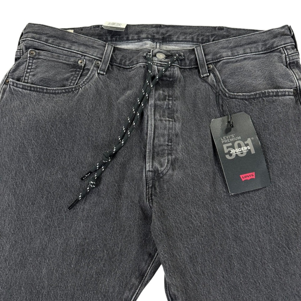 Levi's 501 Joggers Mens W38 L32 Black New With Imperfections Stretch Denim - Picture 11 of 13